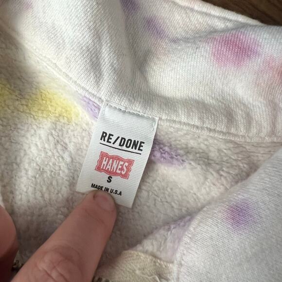 RE/DONE Hanes 70s Neon Space Dye Tie Dye Half Zip Size Small - Picture 4 of 5